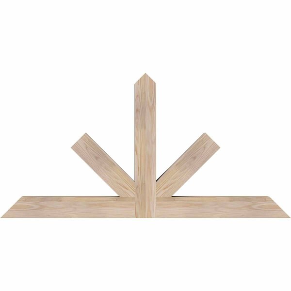 Ekena Millwork Saratoga Smooth Timber Gable Bracket, Douglas Fir, 48"W x 24"H x 3 1/2"D x 3 1/2"F, 12/12 Pitch GBW048X24X0404SAR00SDF - main